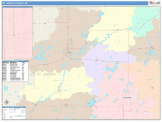 St. Joseph County, MI Digital Map Color Cast Style